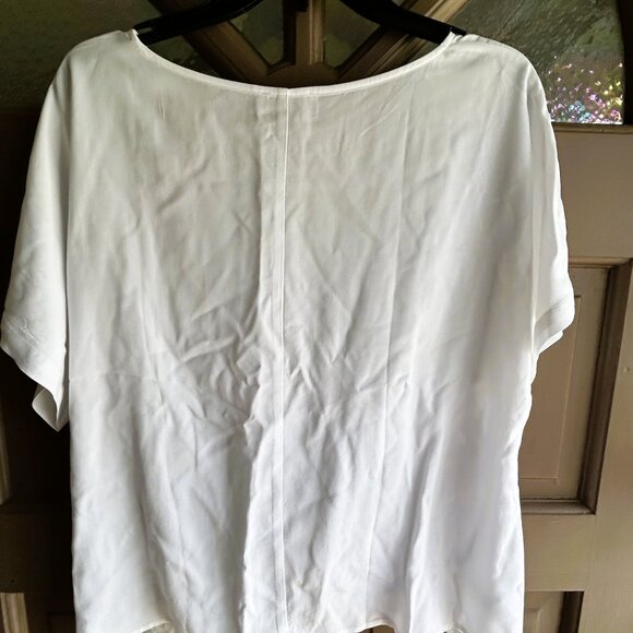 Loft Women's Lightweight Top with Tie-Front White Size M - Picture 3 of 4